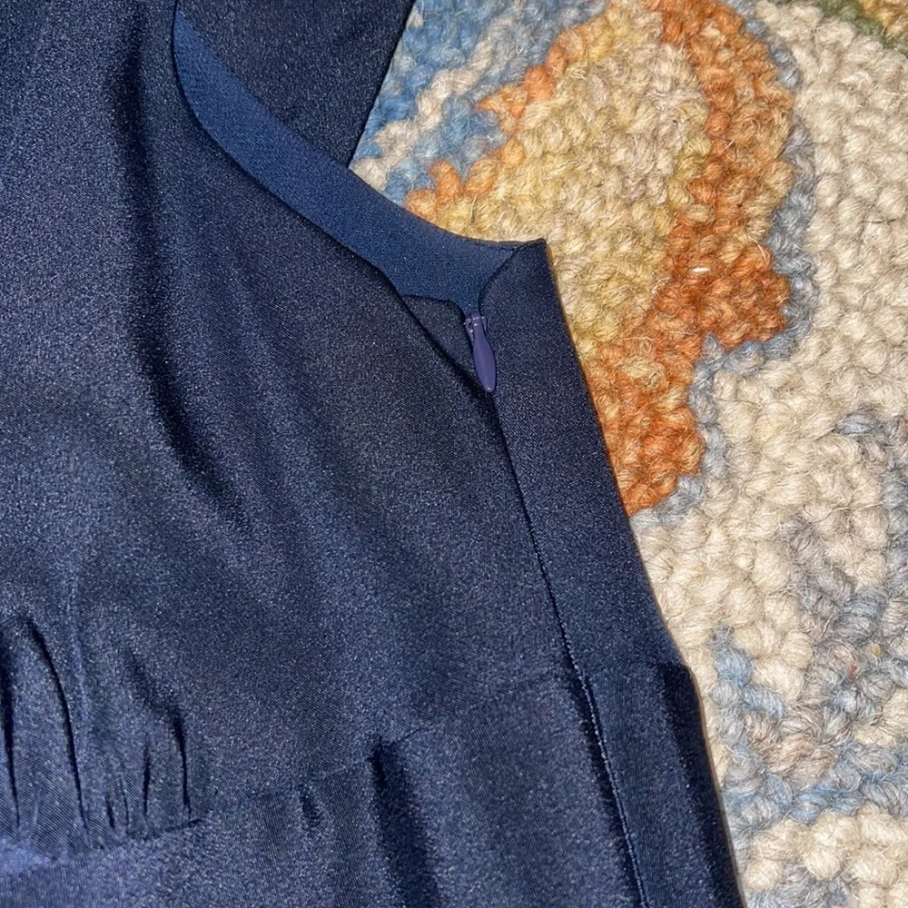 J. Crew 100% Navy Silk Sophia Dress A-Line Sz 8